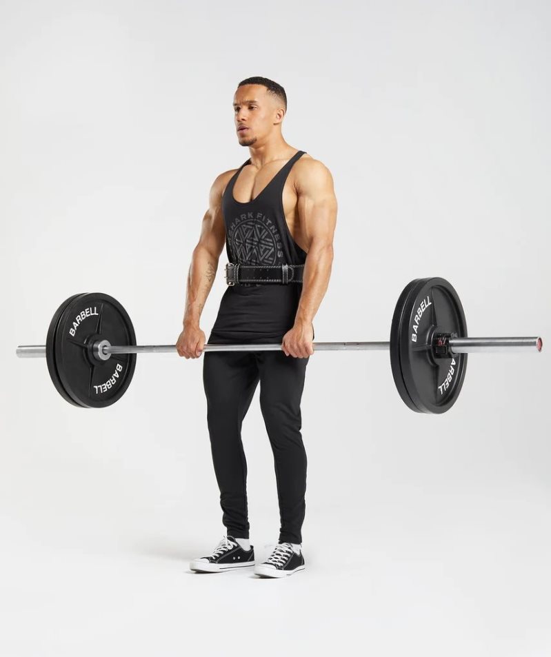 Men's Gymshark GS x David Laid Stringer Tanks Black | NZ 0ZIWJH